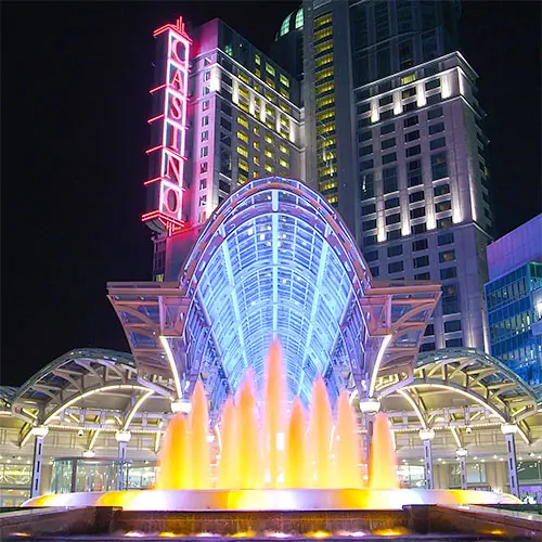 Fallsview Resort Casino exterior at night